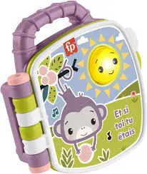 [225202MAT] Fisher-Price® Livre Interactif Comptines Du Singe Violet JFN05  J25