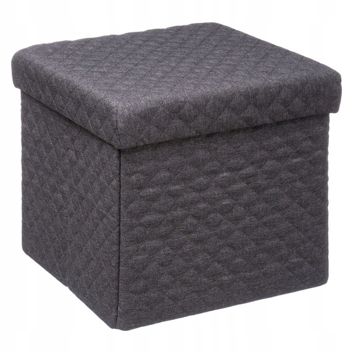 [JJA167846A] Pouf pliable 31 x 31 cm polyester gris  167846A