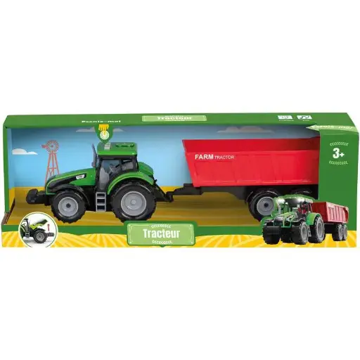 [442402281] TRACTEUR 19CM REMORQUE SON ET LUMIERE A2402281